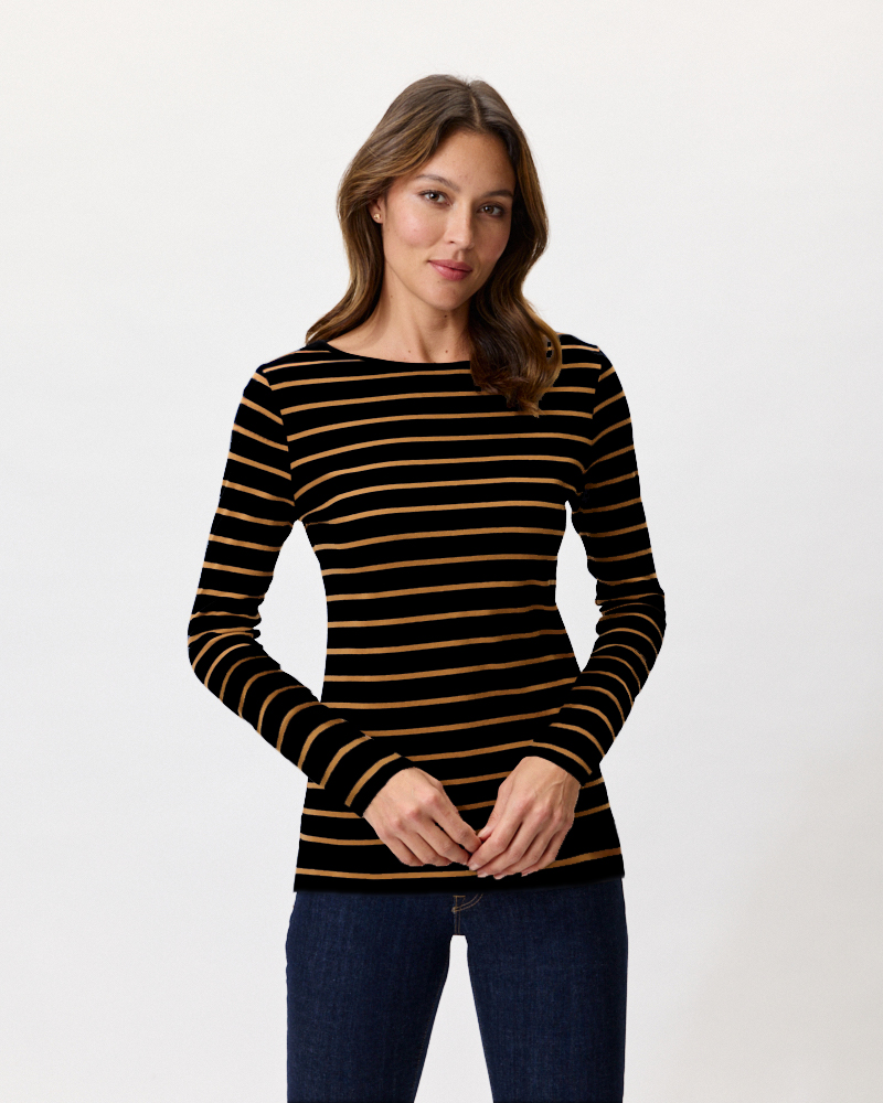 RINGELSHIRT MIT U-BOOT-AUSSCHNITT