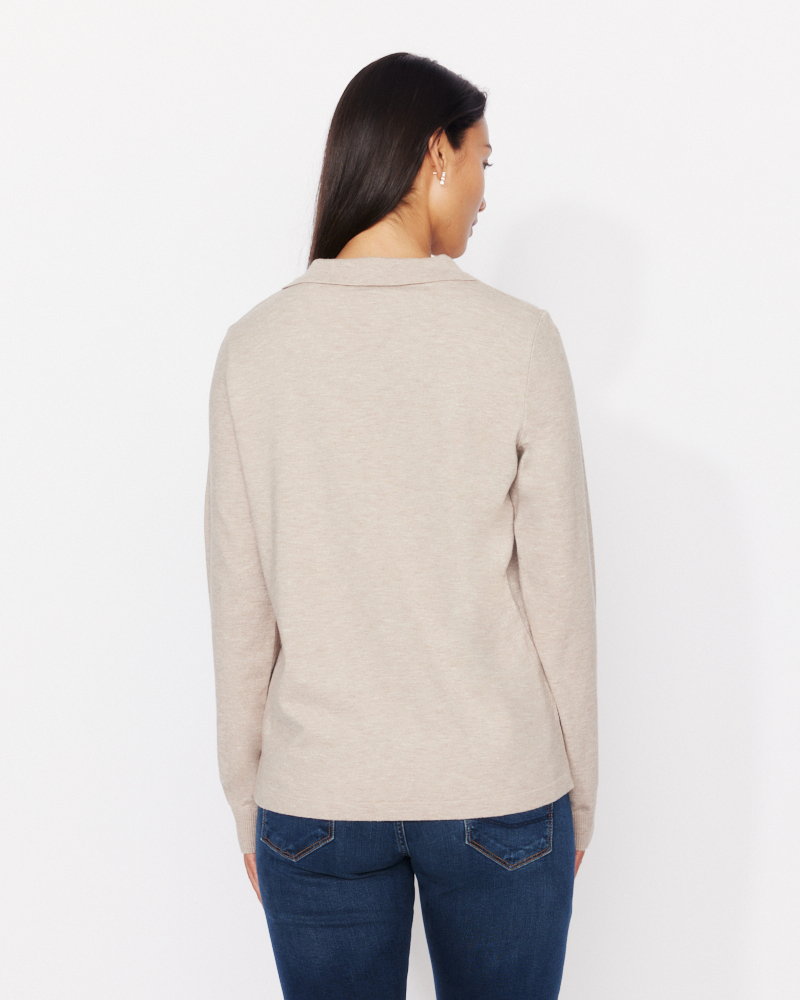 Feinstrick-Pulli mit Polokragen