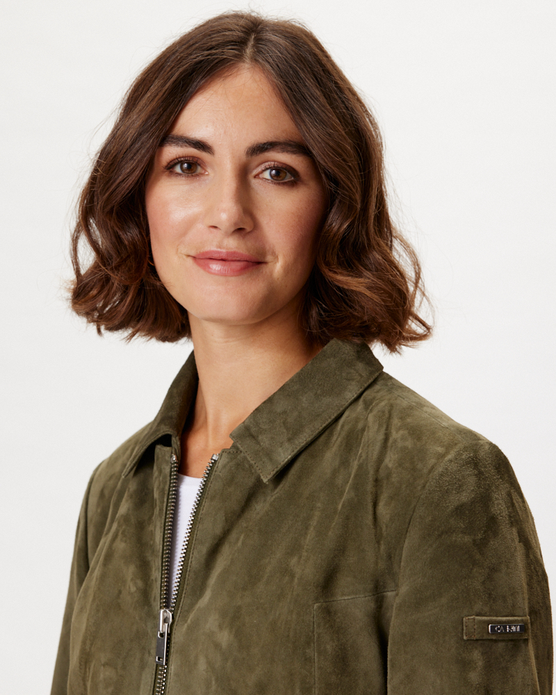 LEDERJACKE MIT ABNEHMBAREM KRAGEN