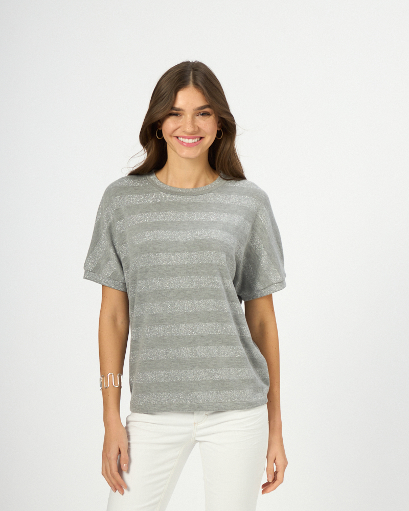 SHIRT MIT GLTZER-STREIFEN