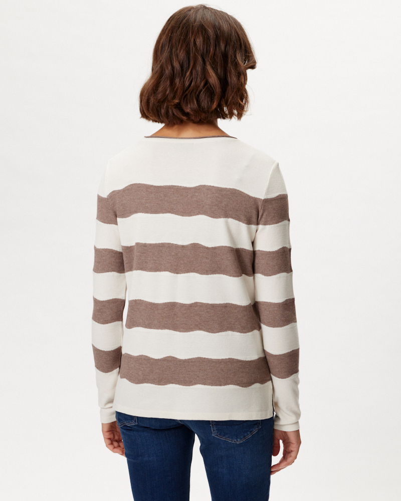 FEINSTRICKPULLI MIT BLOCKSTREIFEN