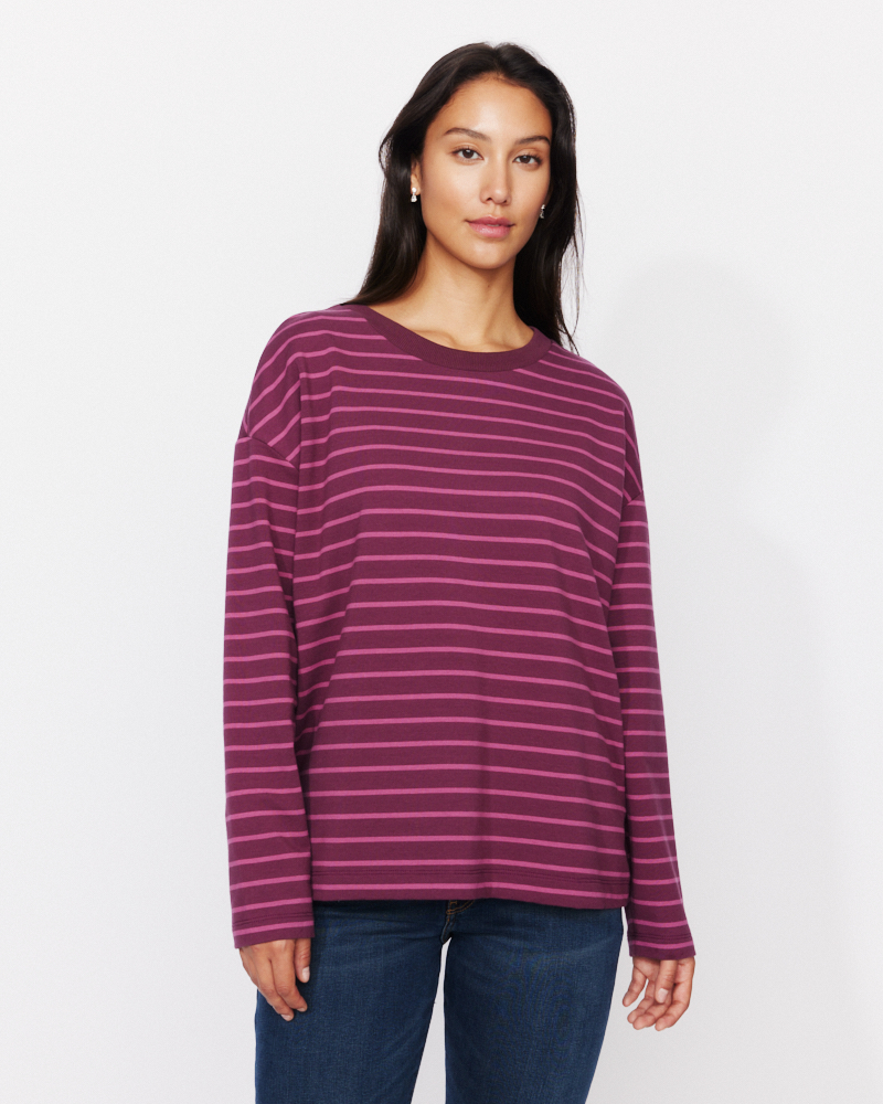 Lockeres Ringel-Sweatshirt