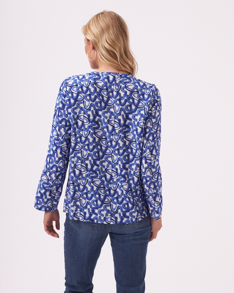 TUNIKABLUSE MIT KELLERFALTE