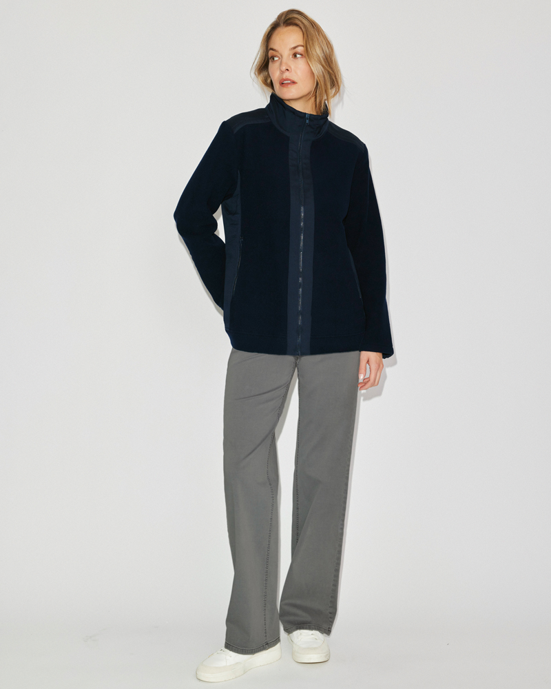 Fleecejacke mit Stehkragen