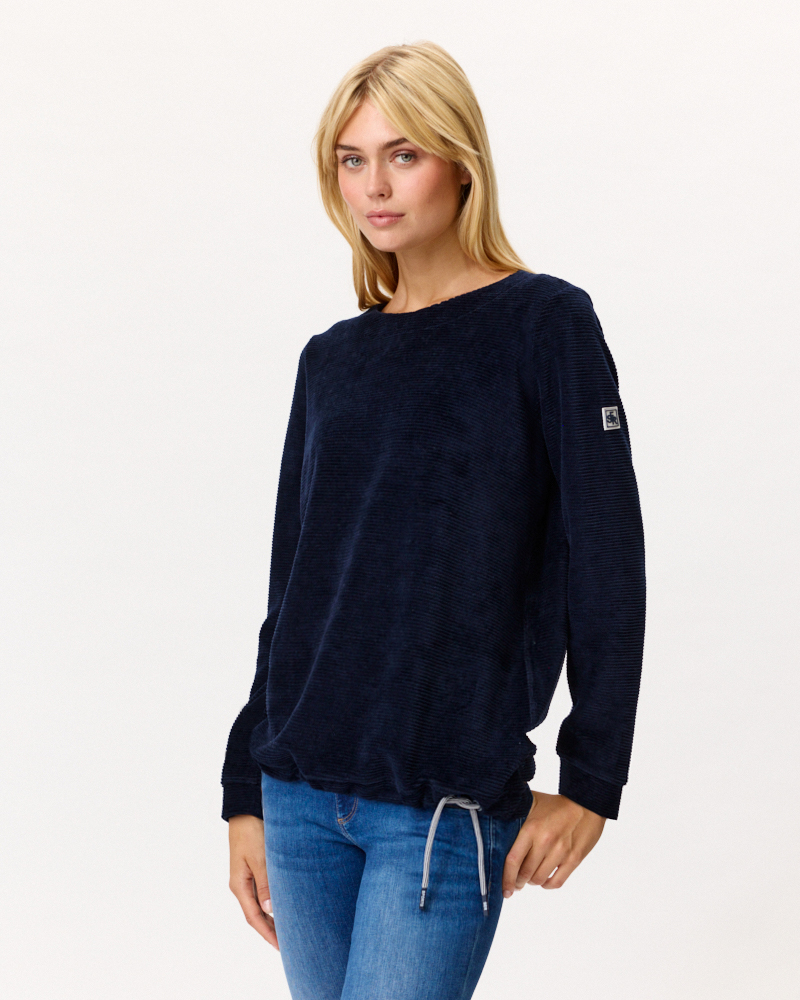 SWEATSHIRT AUS SAMTCORD