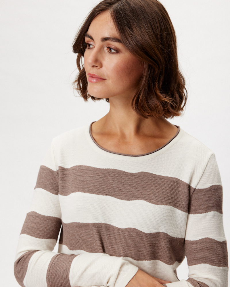 FEINSTRICKPULLI MIT BLOCKSTREIFEN