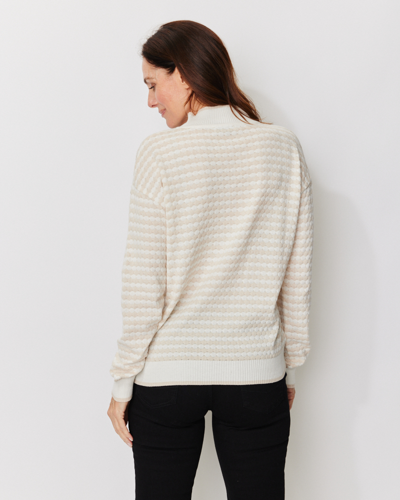 Feinstrick-Pulli mit Stehkragen