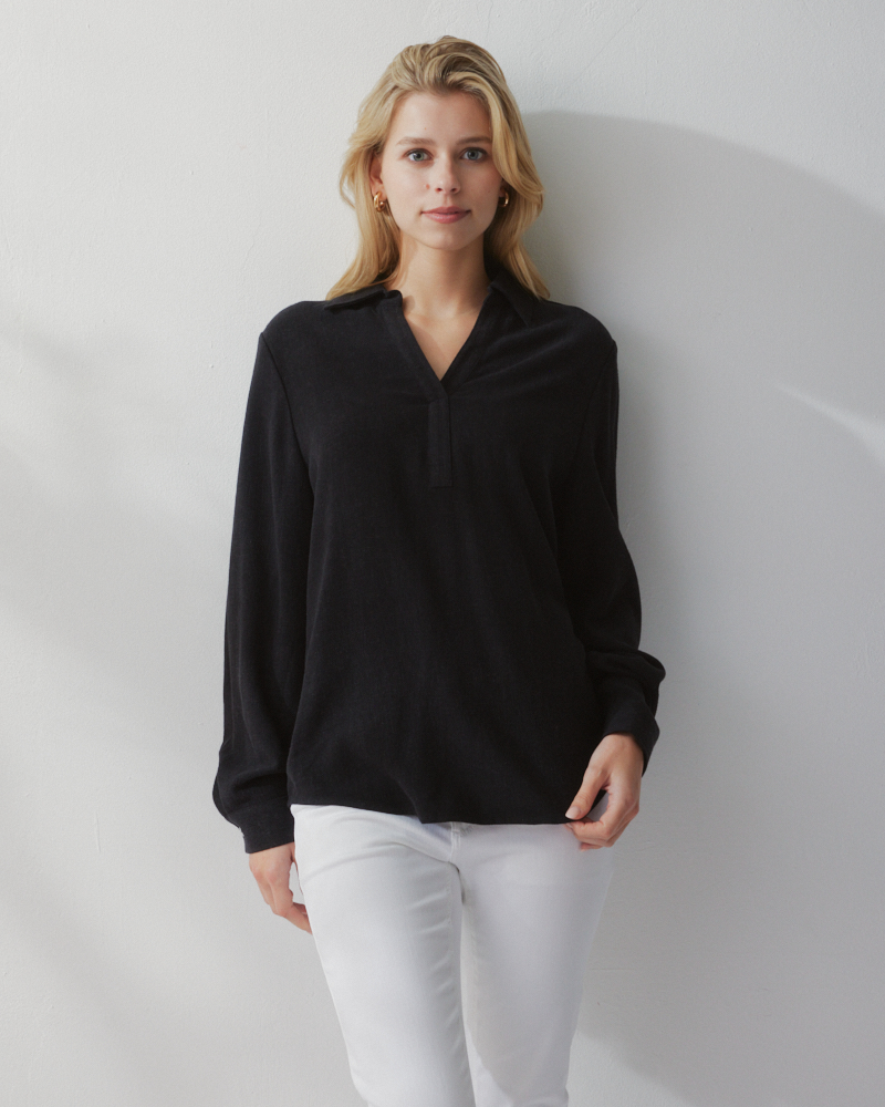 BLUSE AUS LEINEN-MIX