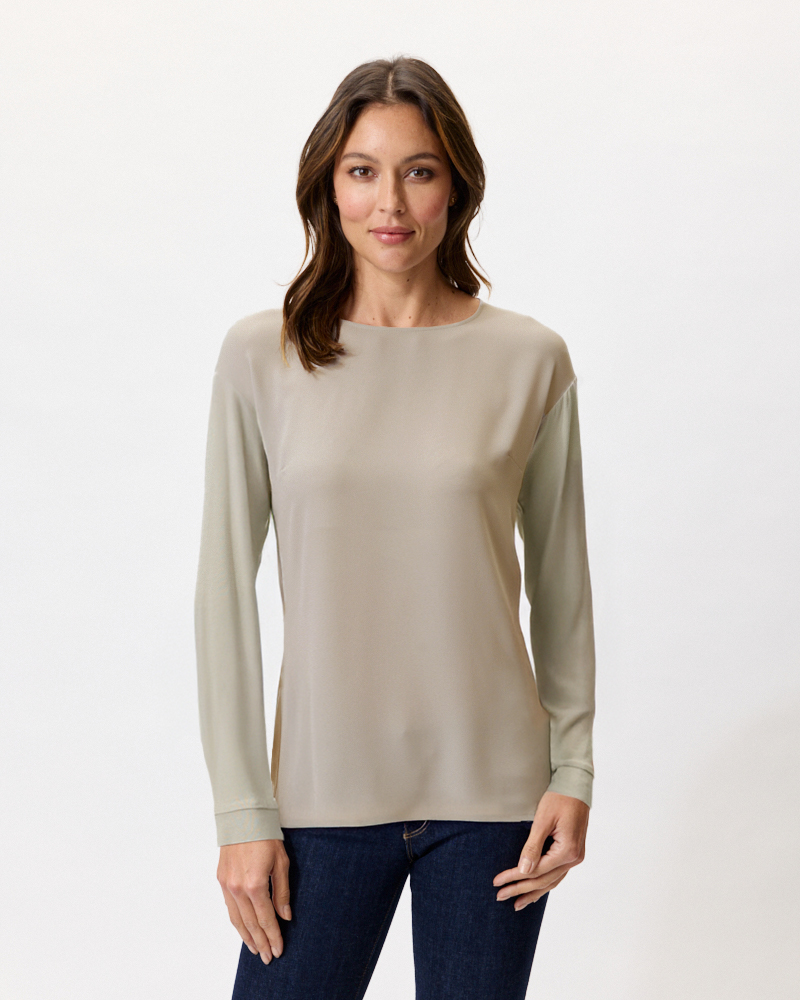 SHIRT IM MATERIALMIX