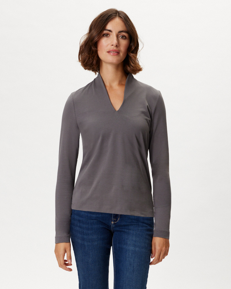 KELCHKRAGEN-JERSEYSHIRT VON SUNA 