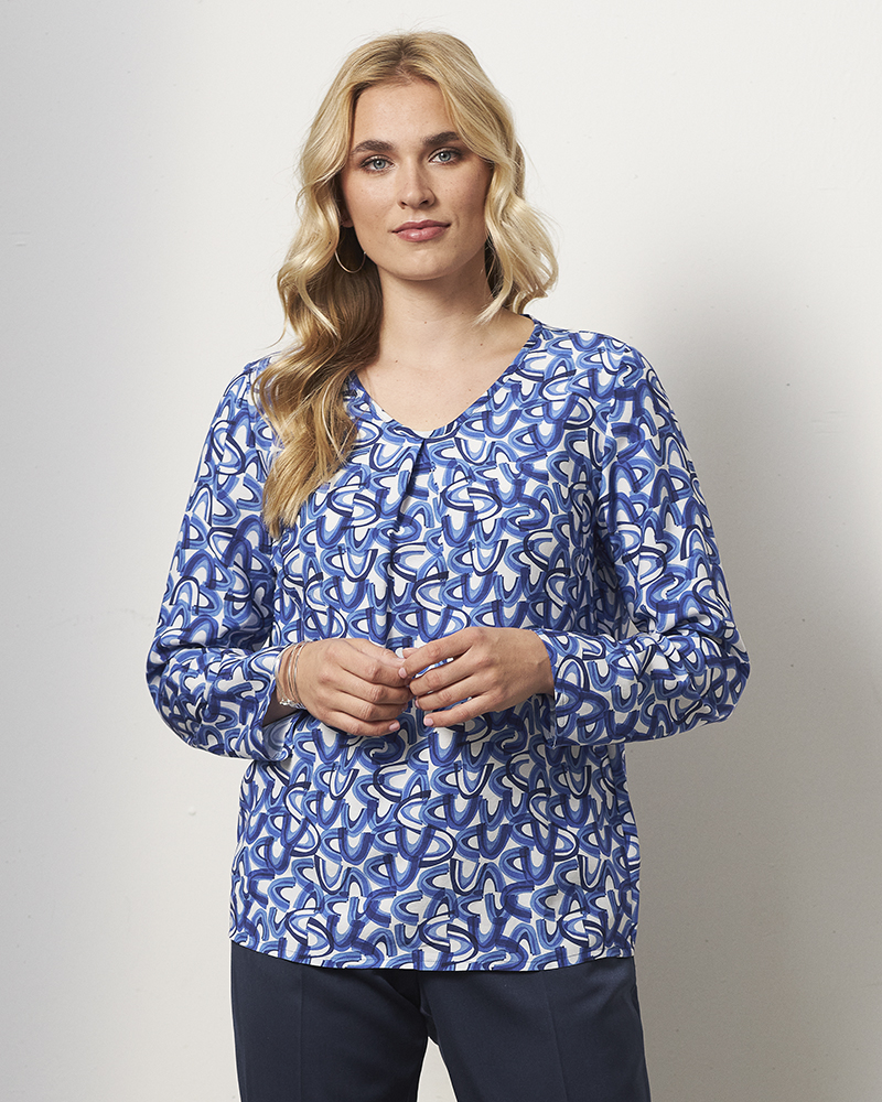 TUNIKABLUSE MIT KELLERFALTE