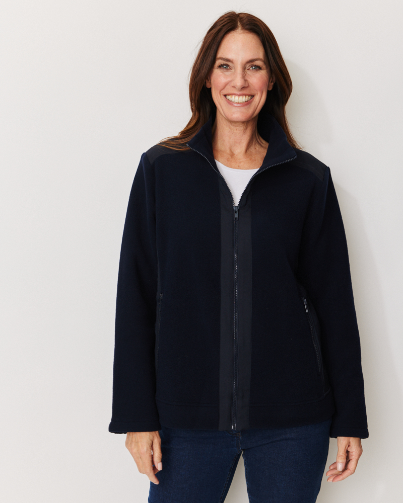 Fleecejacke mit Stehkragen