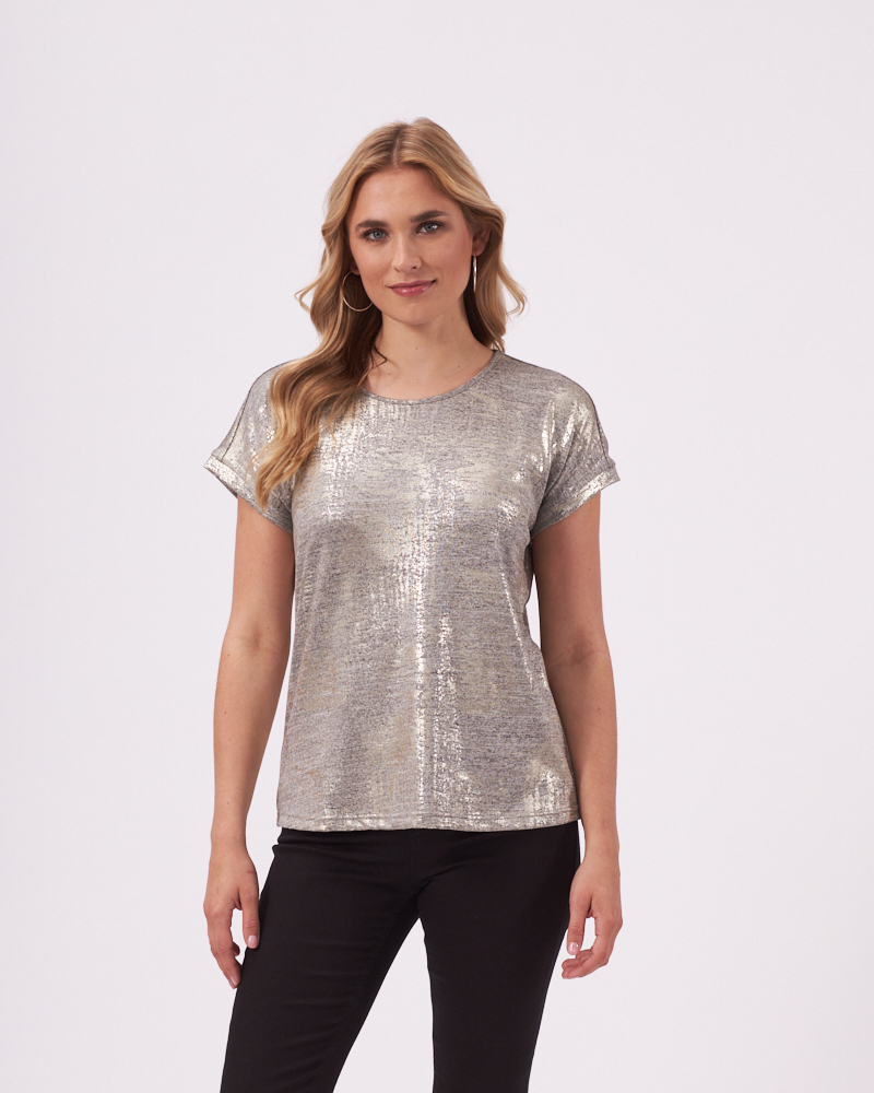 SHIRT MIT METALLDRUCK