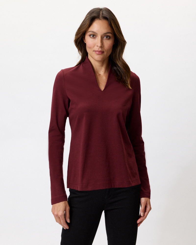 JERSEYSHIRT MIT KELCHKRAGEN