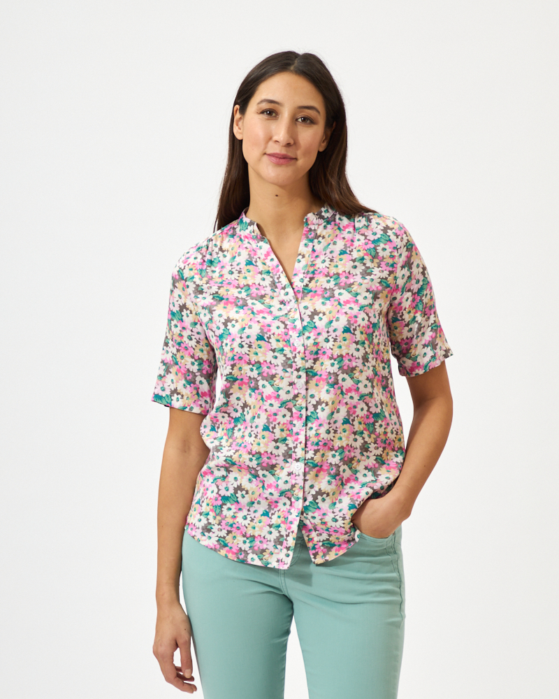 FLORALE VISKOSEBLUSE