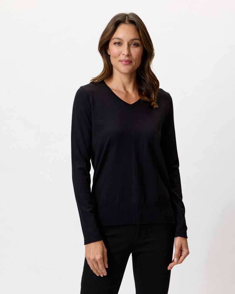 GERADER FEINSTRICK-PULLI