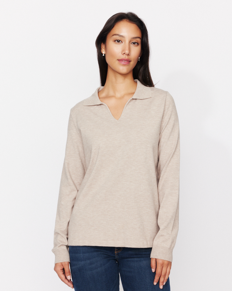 Feinstrick-Pulli mit Polokragen