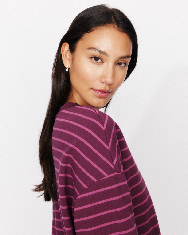 Lockeres Ringel-Sweatshirt