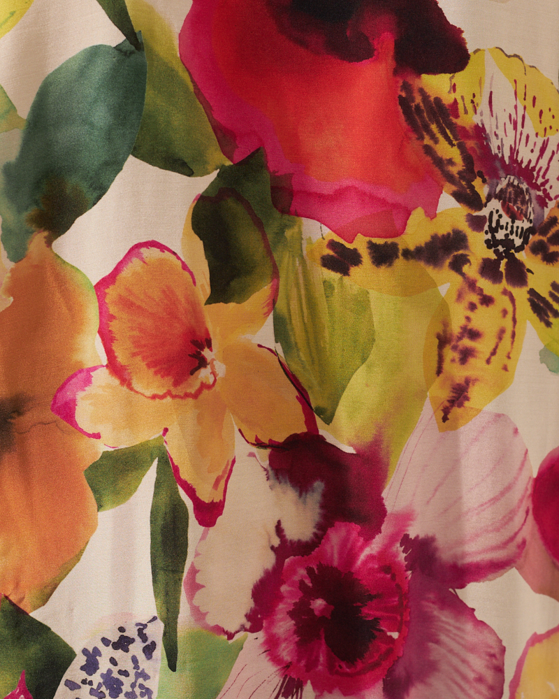 FLORALE BLUSE MIT STEHKRAGEN