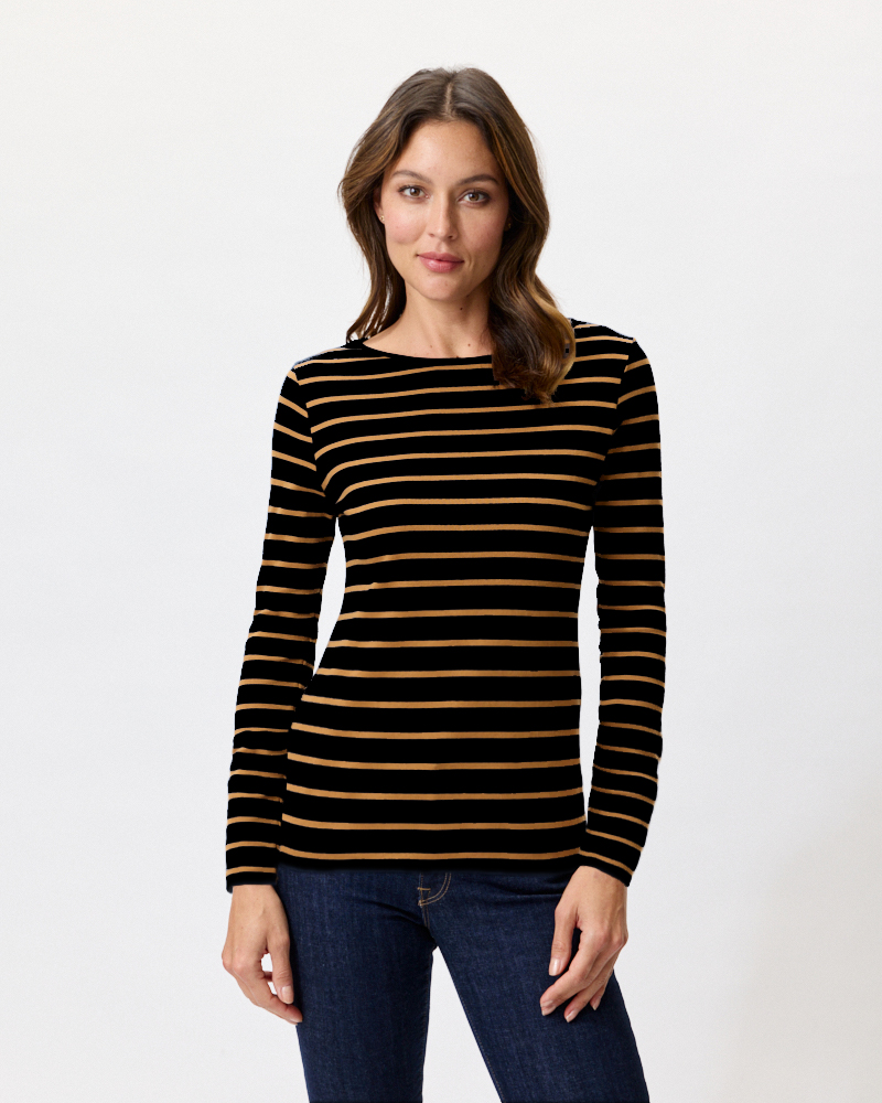 RINGELSHIRT MIT U-BOOT-AUSSCHNITT