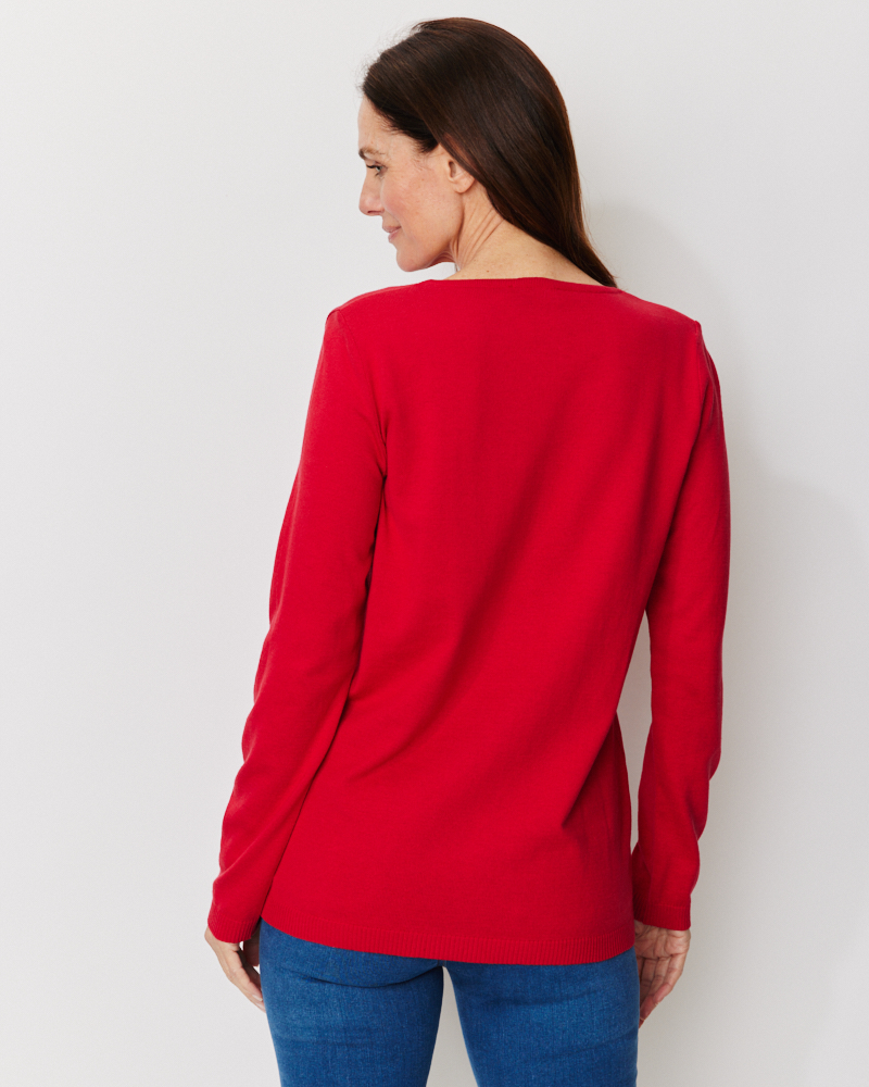Lange Basic-Strickjacke