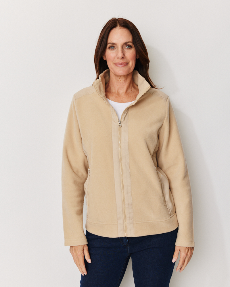 Fleecejacke mit Stehkragen