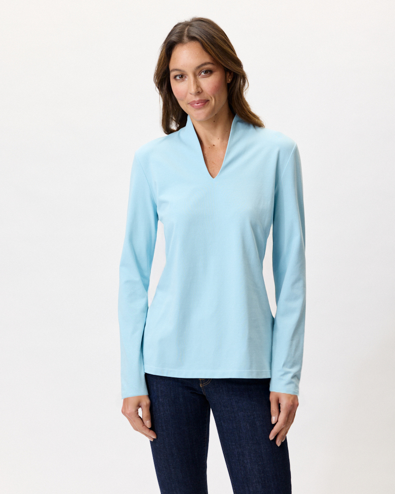 JERSEYSHIRT MIT KELCHKRAGEN