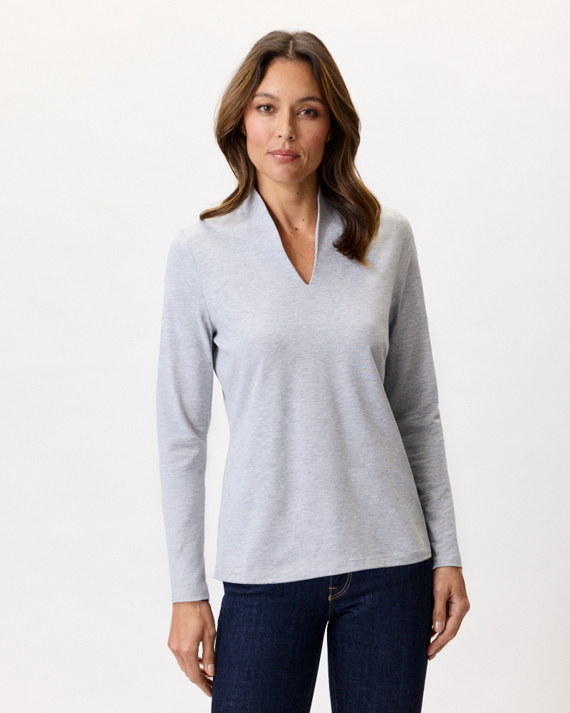 JERSEYSHIRT MIT KELCHKRAGEN