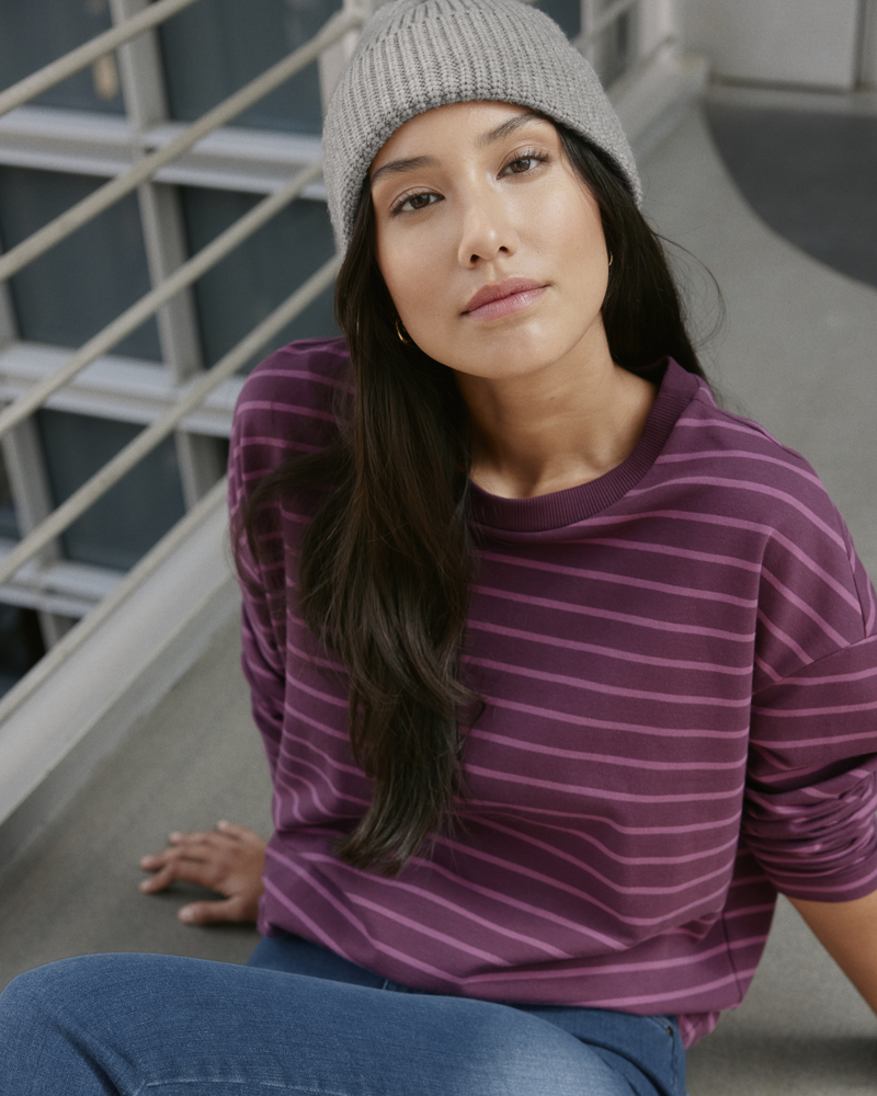 Lockeres Ringel-Sweatshirt