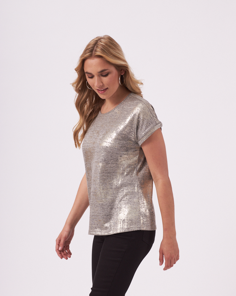 SHIRT MIT METALLDRUCK