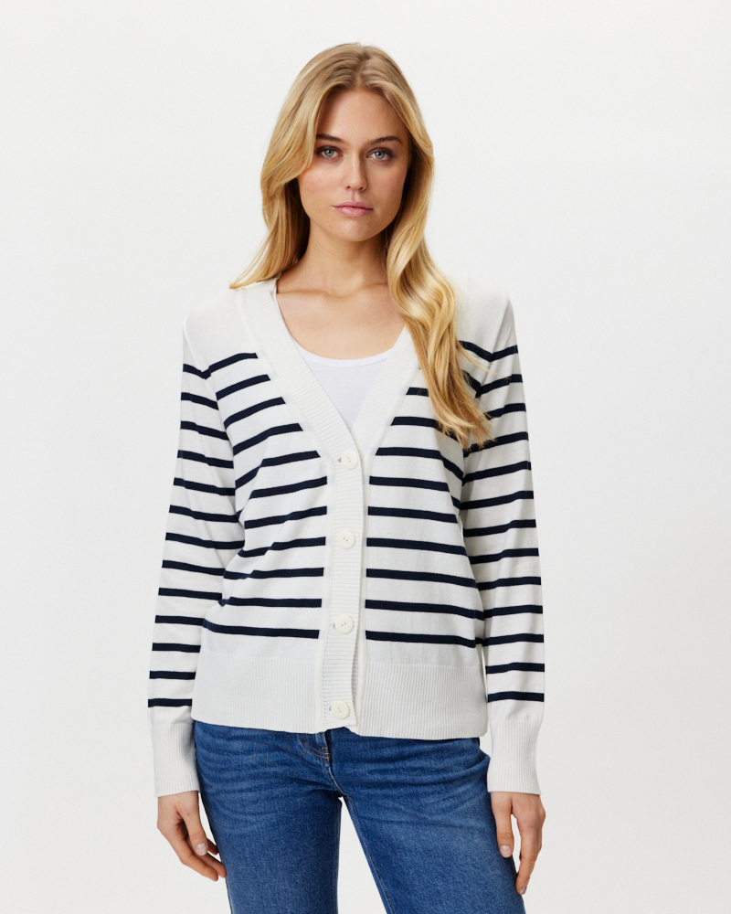 STRICKJACKE MIT BLOCKSTREIFEN