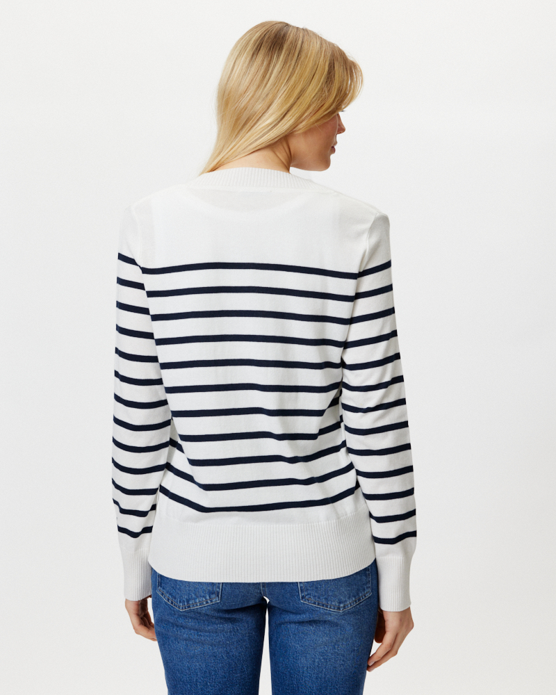 STRICKJACKE MIT BLOCKSTREIFEN